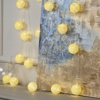 Гирлянда &laquo;Нить&raquo; 5 м с насадками &laquo;Клубки золотистые&raquo;, IP20, прозрачная нить, 20 LED, свечение тёплое белое, 220 В