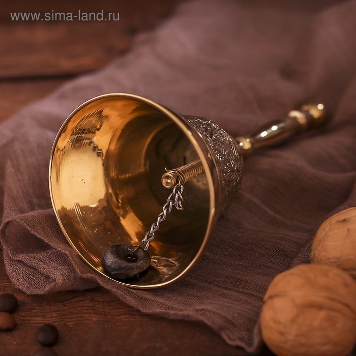 Колокольчик латунь "Резные узоры" 7,5х7,5х15 см