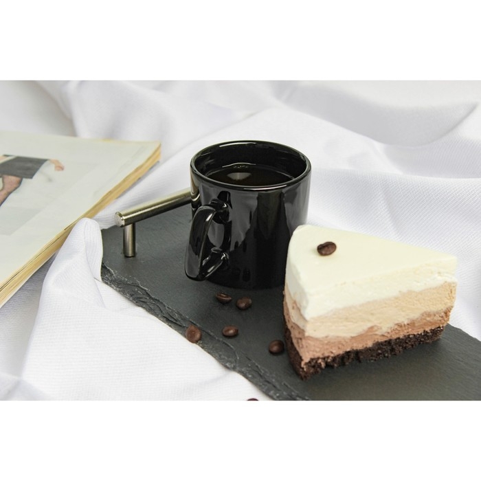 Кружка керамическая Доляна Coffee break, 150 мл, цвет чёрный