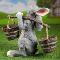 Садовая фигура "Заяц с коромыслом" 35см Садовая фигура "Заяц с коромыслом" 35см