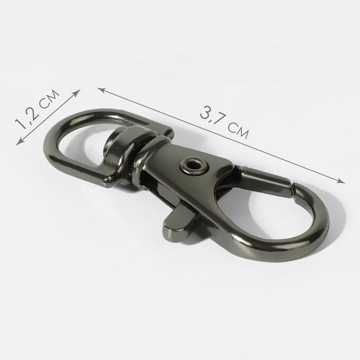 Карабин металлический, 37 &times; 12 мм / 9 &times; 1,7 мм, 10 шт, цвет чёрный никель