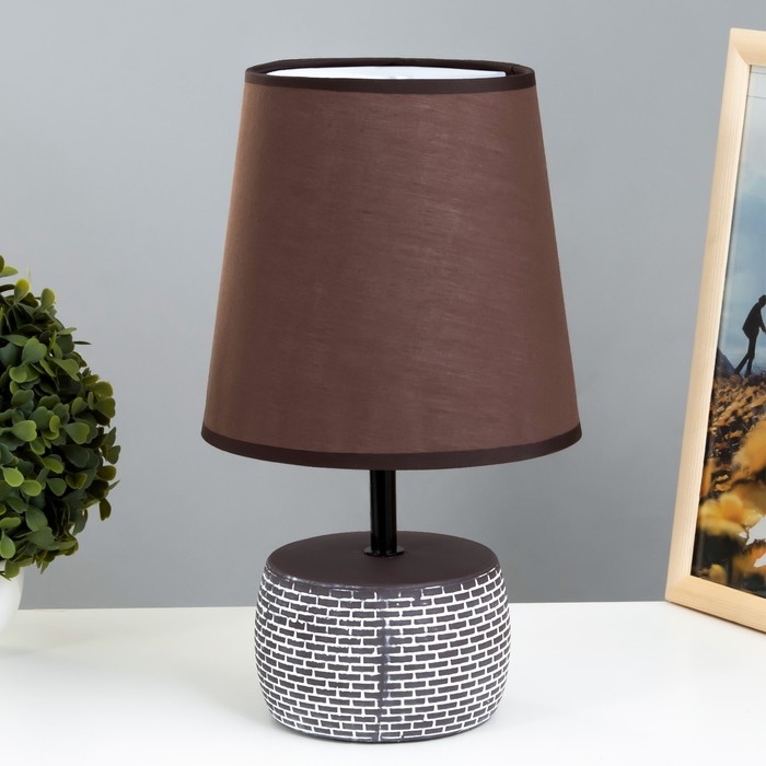 Настольная лампа Доротея E14 40Вт шоколадно-белый 18х18х32 см RISALUX