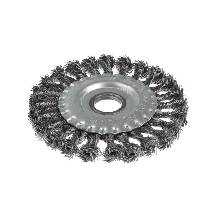 Щетка металлическая для УШМ ЛОМ, крученая проволока, плоская, посадка 22 мм, 125 мм Щетка металлическая для УШМ ЛОМ, крученая проволока, плоская, посадка 22 мм, 125 мм