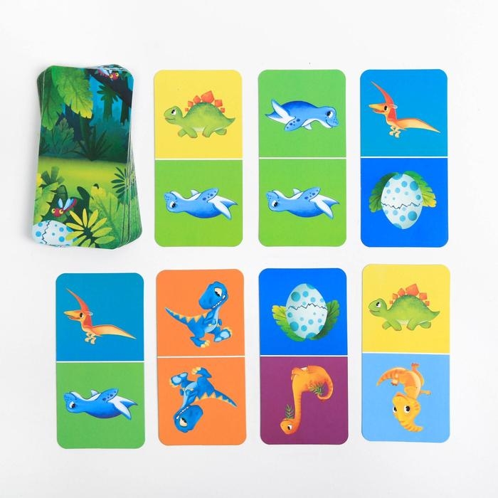 Настольная игра &laquo;Домино. Динозаврики&raquo;, 28 карт, 3+