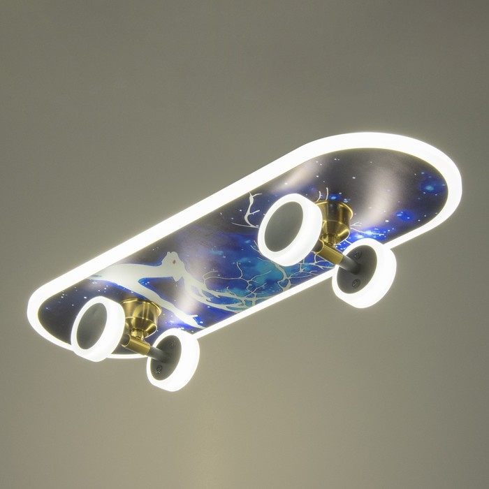 Люстра "Скейтборд" LED 32Вт 3000-6000К+7 цветов подсветка 60х20х7 см BayerLux