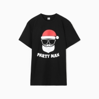 Футболка мужская НГ "PARTY MAN", цвет чёрный, р-р 52 Футболка мужская НГ "PARTY MAN", цвет чёрный, р-р 52