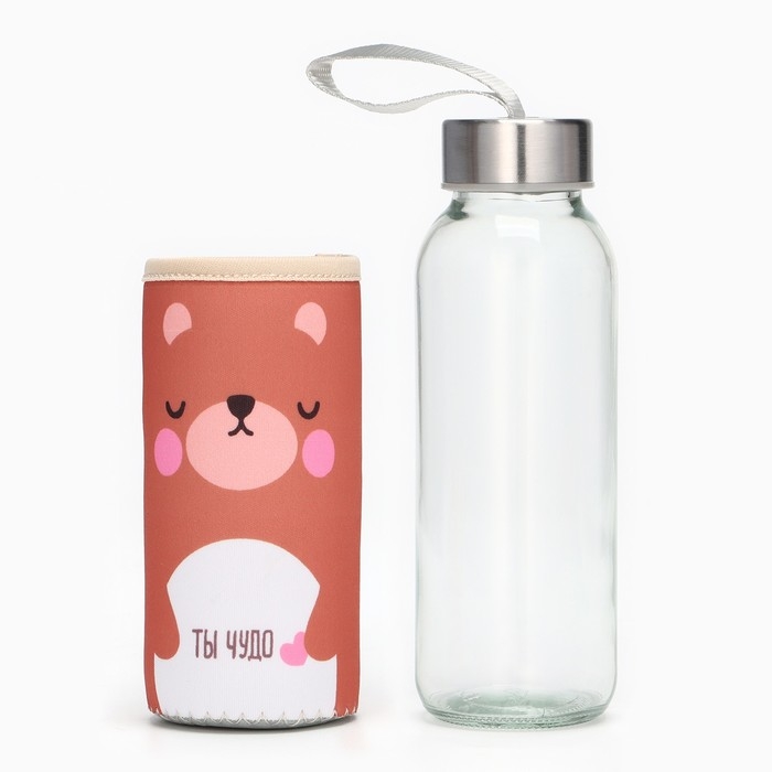 Бутылка для воды стеклянная &laquo;Рядом&raquo;, 350 мл