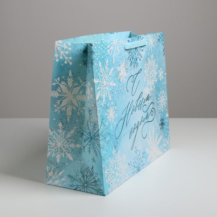 Пакет подарочный новогодний ламинированный &laquo;Морозный день&raquo;, XL 49 х 40 х 19 см, Новый год