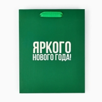 Пакет подарочный новогодний &laquo;Яркого Нового года&raquo;, голография, MS 18 х 10 х 23 см