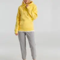 Толстовка с капюшоном унисекс King, желтая, размер XL