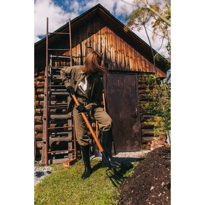 Вилы копальные, 4-рогие, деревянный черенок, &laquo;Премиум&raquo;, Greengo