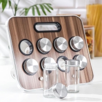 Набор для специй на подставке &laquo;Модерн&raquo;, 29&times;12&times;18,5 см, ёмкость, 90 мл, 4&times;9,5 см, 8 шт