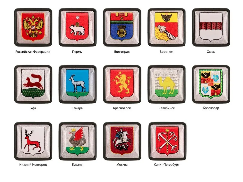 Шильдик на резинку с наклейкой &laquo;Воронеж&raquo;, черный