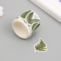 Наклейка бумага "Тропические листы" d=3 см 100 шт в рулоне 3,5х3,5 см Наклейка бумага "Тропические листы" d=3 см 100 шт в рулоне 3,5х3,5 см