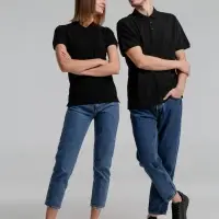 Рубашка поло женская Neptune черная, размер L