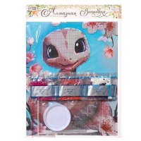 Алмазная мозаика на новый год с частичным заполнением &laquo;Розовая змейка&raquo;, 20 х 25 см, новогодний набор для творчества