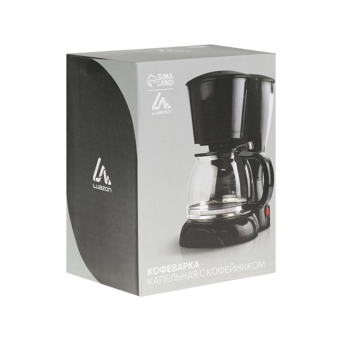 Кофеварка Luazon LKM-654, капельная, 900 Вт, 1.2 л, чёрная Кофеварка Luazon LKM-654, капельная, 900 Вт, 1.2 л, чёрная