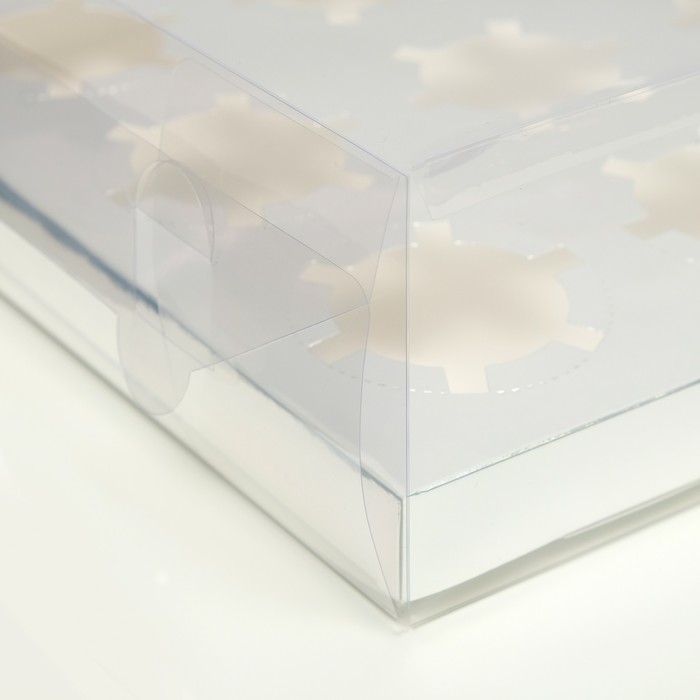 Коробка на 12 капкейков, серебро, 34,7 &times; 26,3 &times; 10 см