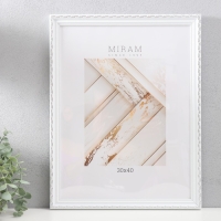 Фоторамка пластик "МИРАМ" 30х40 см, (пластиковый экран), белый