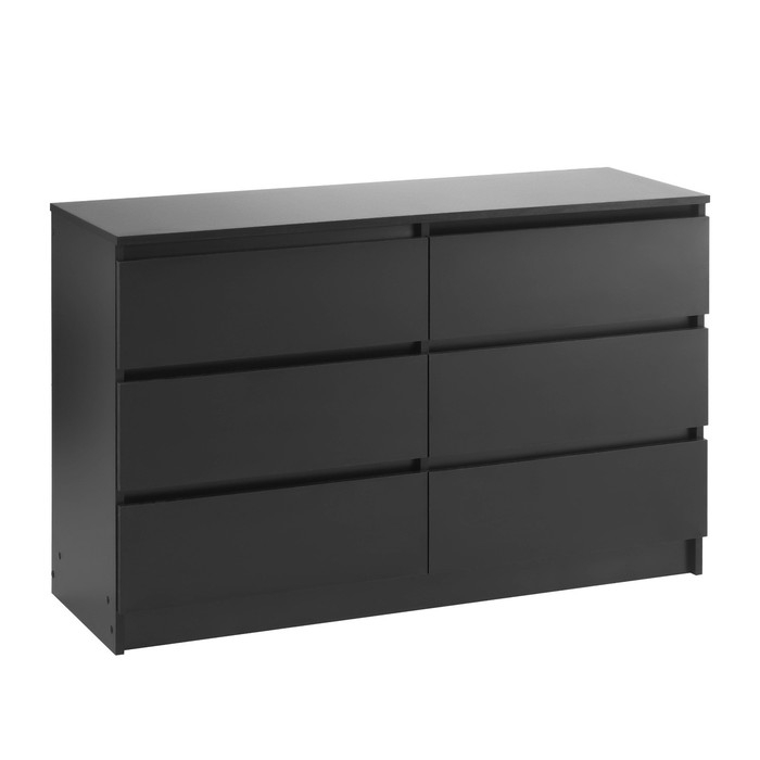 Комод с 6 ящиками Мадера, 1200х420х775, Черный Комод с 6 ящиками Мадера, 1200х420х775, Черный