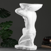 Фигура с кашпо "Титан" белый, 4л / 40х70х42см