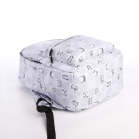 Рюкзак школьный из текстиля на молнии, 4 кармана, цвет серый