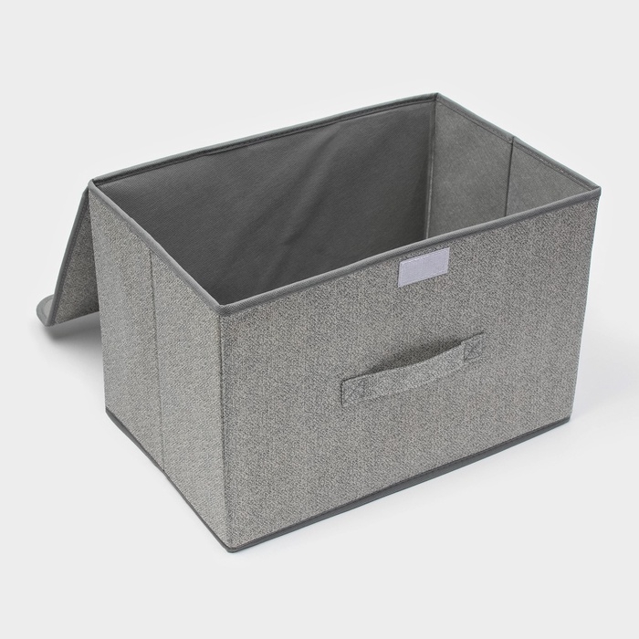 Короб стеллажный для хранения с крышкой &laquo;Ронда&raquo;, 38&times;24&times;24 см, цвет серый