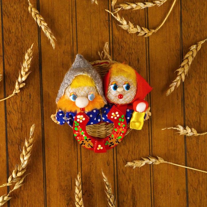 Оберег - панно &laquo;Неразлучники&raquo;, 10х11х3 см, микс