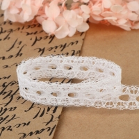Кружево капроновое, 15 мм &times; 10 &plusmn; 1 м, цвет белый