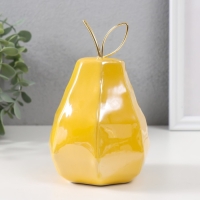 Сувенир керамика, металл "Жёлтая груша с гранями, с веточкой"10х10х16 см Сувенир керамика, металл "Жёлтая груша с гранями, с веточкой"10х10х16 см