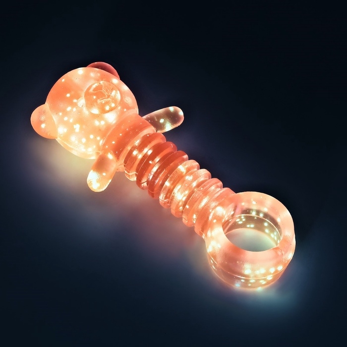 Игрушка для собак жевательная светящаяся в темноте &laquo;Медвежонок&raquo;, 9 х 4.5 см