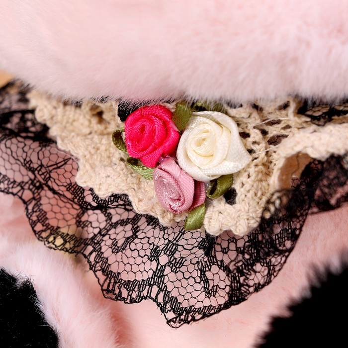 Мягкая игрушка &laquo;Котик&raquo; с бусинами, 22 см, цвет розовый