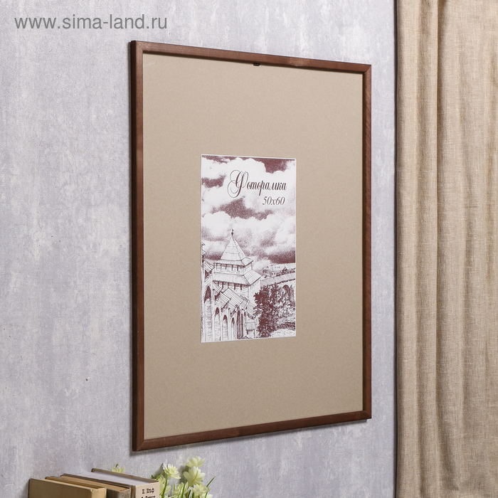 Фоторамка сосна с19 орех 50х60 см (пластиковый экран)