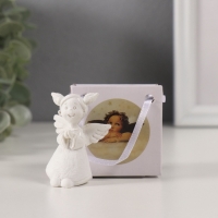 Сувенир полистоун "Девочка ангел с двуми хвостиками" белый МИКС 3,5х3х5,5 см