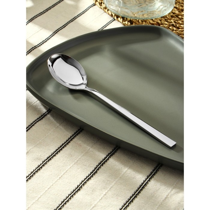 Ложка столовая из нержавеющей стали &laquo;Тайфун&raquo;, длина 19 см, цвет серебряный