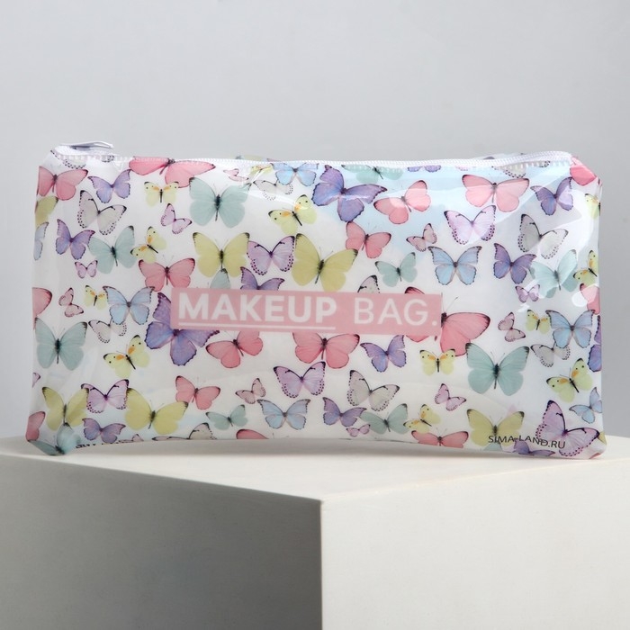 Косметичка-пенал PVC на молнии &laquo;Бабочки&raquo;