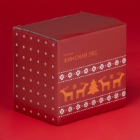 Новогодняя кружка для чая Доляна &laquo;Финский лес&raquo;, 330 мл, 12&times;8,5&times;11 см, фарфор, цвет белый