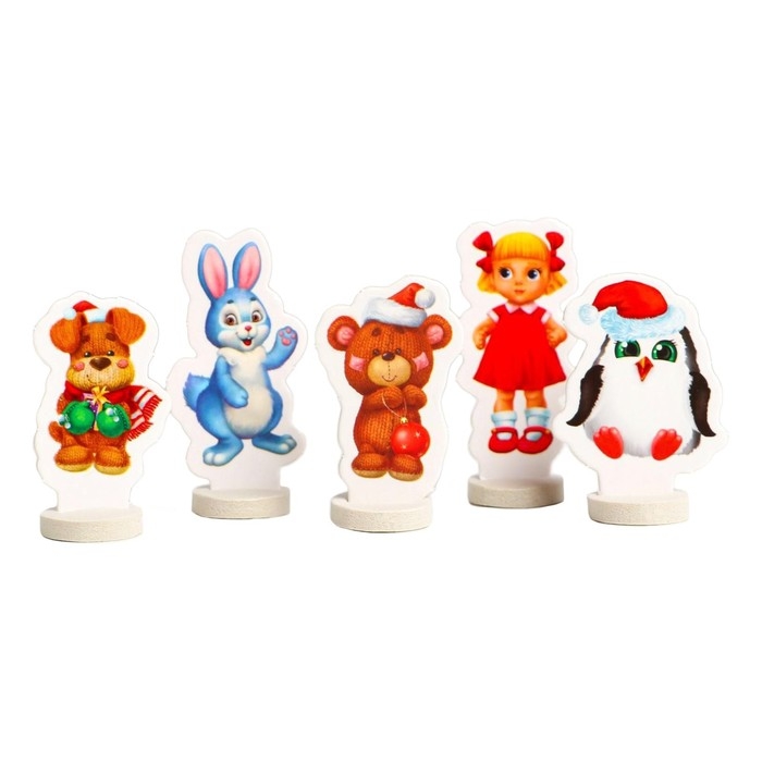 Новогодняя настольная игра-бродилка &laquo;Новый год: Приключение игрушек&raquo;, 10 карт, 5 фигурок, 5+