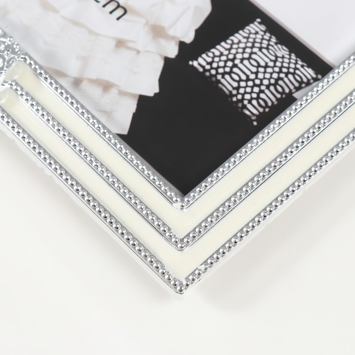 Фоторамка 2033 20х25 см "Глазурь" пластик, цв. серебро