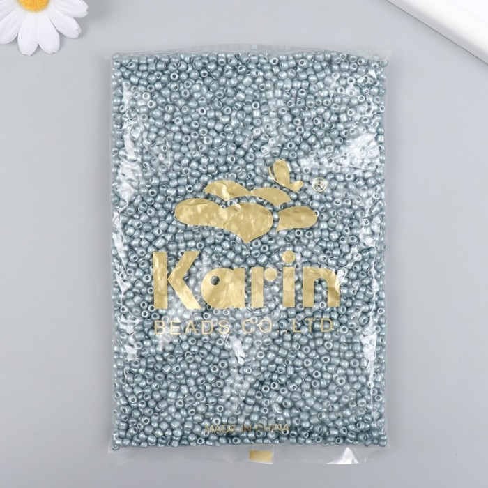 Бисер стекло 6/0 Бисер стекло 6/0 "Серо-бирюзовый" металлик 450 гр