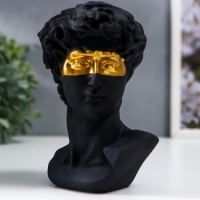 Сувенир полистоун бюст "Давид с золотой полосой на глазах" чёрный 14х10 см Сувенир полистоун бюст "Давид с золотой полосой на глазах" чёрный 14х10 см