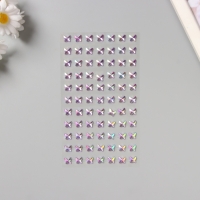 Наклейка пластик стразы "Бабочки" сиреневая 15х9 см