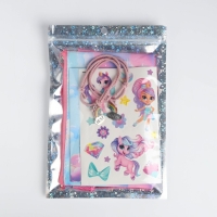 Подарочный набор для девочки «Волшебный единорог», сумка, наклейка, анкета, браслет Подарочный набор для девочки «Волшебный единорог», сумка, наклейка, анкета, браслет