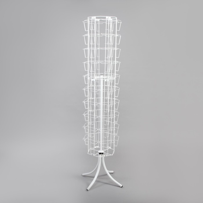 Стойка-вертушка для открыток, напольная, 60 карманов А5, цвет белый