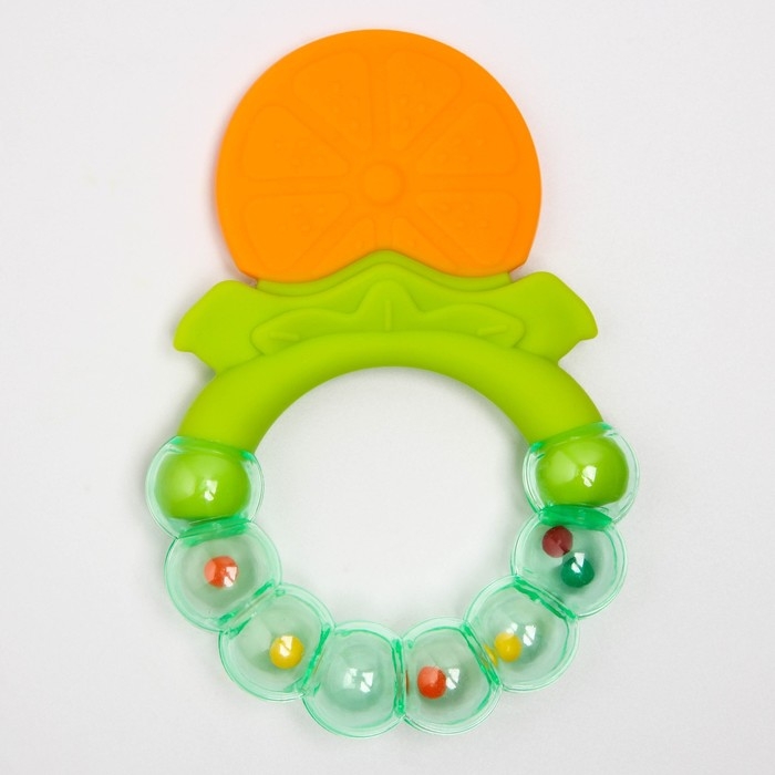 Прорезыватель силиконовый «Апельсинка», с погремушкой, Крошка Я Прорезыватель силиконовый «Апельсинка», с погремушкой, Крошка Я