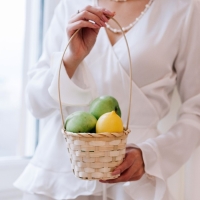 Корзина плетёная, бамбук, натуральный цвет, (цилиндр), средняя Корзина плетёная, бамбук, натуральный цвет, (цилиндр), средняя