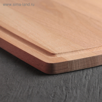 Доска разделочная Доляна «БУковский», 40×23×1,1 см, бука, с кровостоком, бук Доска разделочная Доляна «БУковский», 40×23×1,1 см, бука, с кровостоком, бук