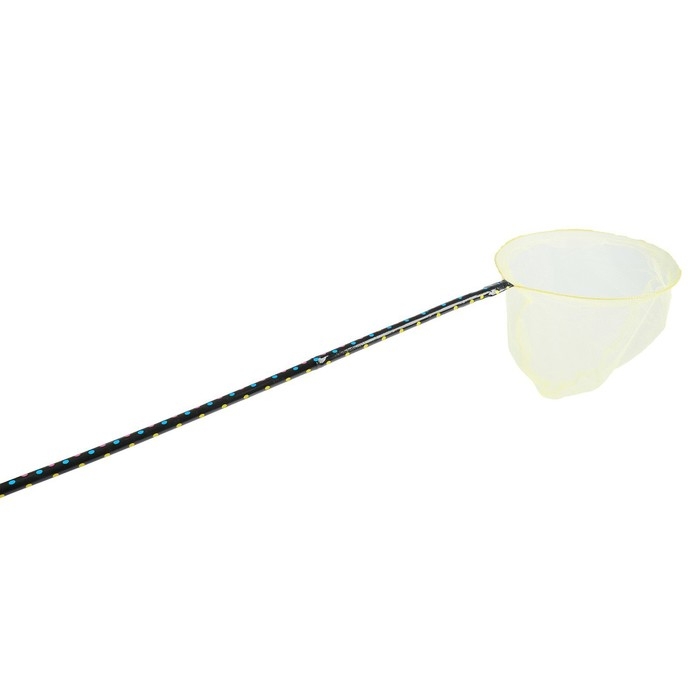 Сачок детский, ручка чёрный горох, 90 см, d=28 см, цвета МИКС Сачок детский, ручка чёрный горох, 90 см, d=28 см, цвета МИКС