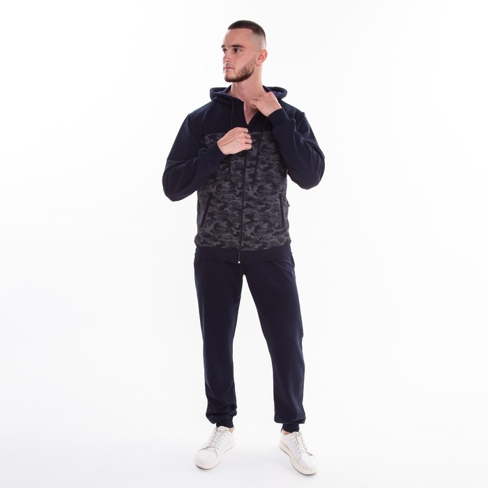 Костюм мужской (толстовка/брюки), цвет тёмно-синий, размер 56 Костюм мужской (толстовка/брюки), цвет тёмно-синий, размер 56