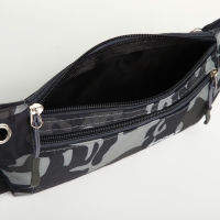 Сумка поясная на молнии, наружный карман, разъём для USB, цвет серый